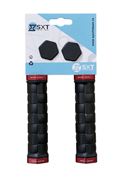 SXT Ghidon de bicicletă - împletit negru/roșu 130 mm