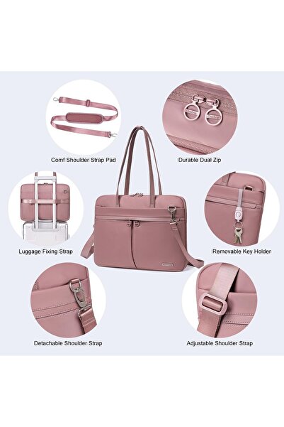 Chantria Slim 14" Laptop Messenger Bag for Women - 4L Water-resistant Khaki