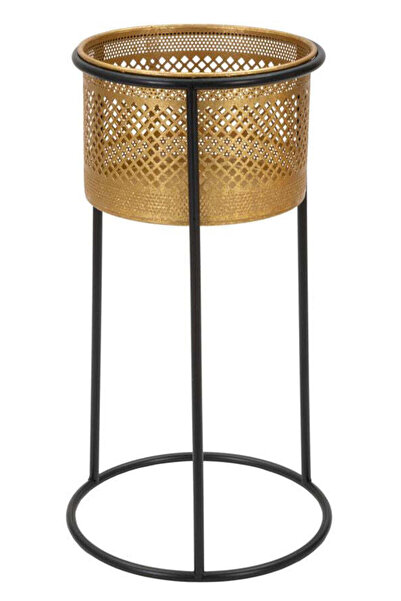 Mauro Ferretti Suport pentru ghiveci Simply Ø25 x 50 cm, Auriu/Negru