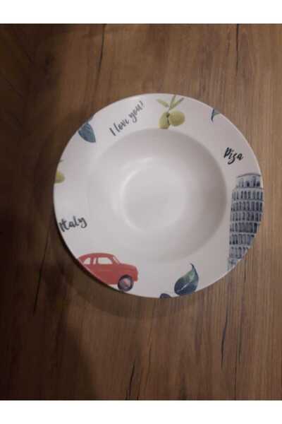 Keramika Macarna Plate 26 cm Digital Printing Mat