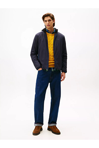 Tommy Hilfiger Men's Regular Fit Zip Closure Mock Neck Long Sleeve Blue Jacket Mw0Mw40592-Dw5