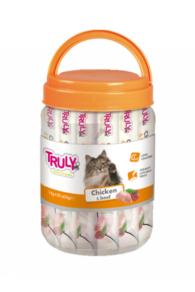 TRULY Creamy treats for cats, Truly, chicken and beef, 420 g, 30 pieces