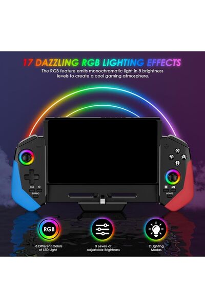 ZONEY Switch Controller for Nintendo Switch/OLED - One-Piece Handheld Joypad (Red&Blue)