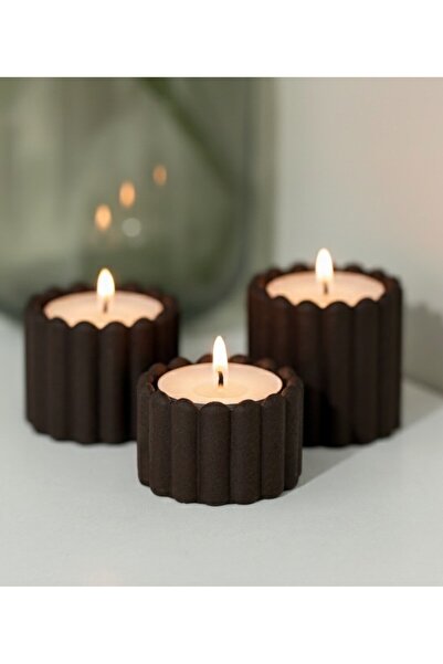 rabiskoile3d Dekoratif Modern 3' lü mumluk