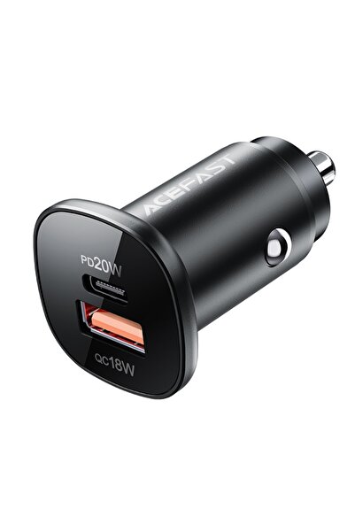 Acefast Încărcător auto 38W, 1x Tip-C + 1x USB, încărcare rapidă PD, lumină L...