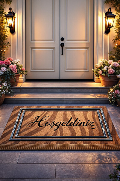 NEX Girişleri Güzelleştiren Hoşgeldiniz Paspası - 45x60 cm Kaymaz Taban&Dikişli Kenar Kapı Önü Paspası