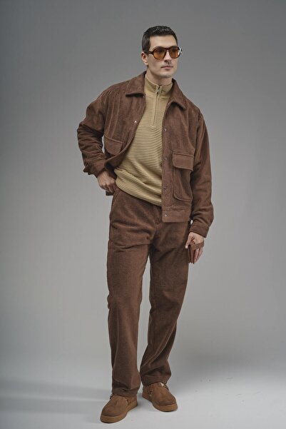 Butik Trend Biz Regular Snap Fastener Jacket and Pants Velvet Set