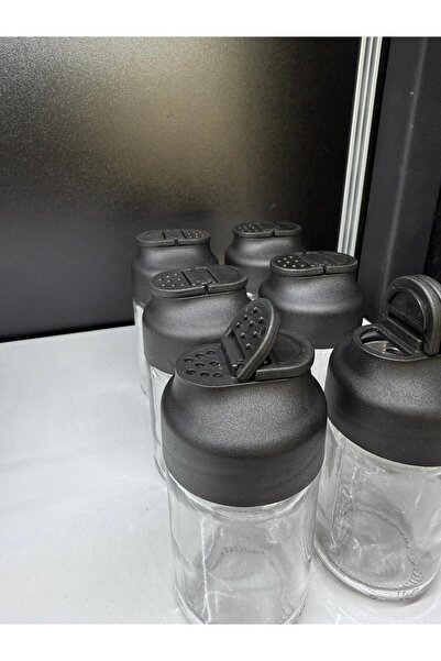 Tercih Home 6-Piece Double-Lid Mini Twice Glass Spice Jar Set - Salt and Pepper Shakers Chef Spice Jar 105ml