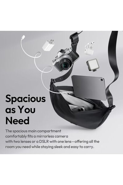 ulanzi Half Moon Crossbody Bag Black — 2-in-1 Lightweight Shoulder/Crossbody Bag