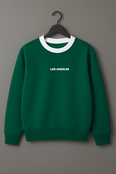 Revasser سويت شيرت للجنسين للنساء/الرجال من لوس أنجلوس بتصميم خاص وياقة بيضاء...