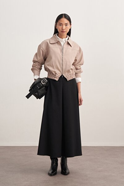 EBU Prive Women's Gabardine Pilikaşe Skirt Black