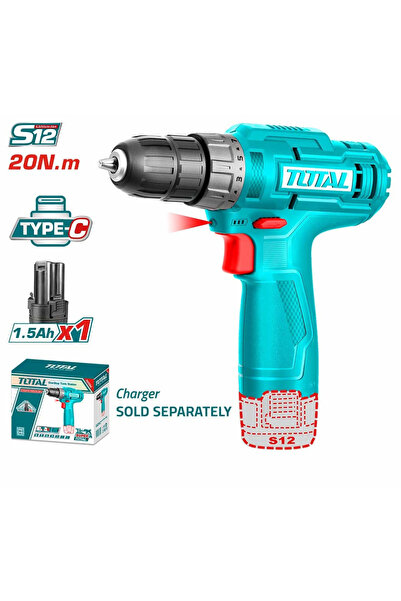 TOTAL Masina de gaurit cu acumulator - 12V-1.5AH/LED LI-ION