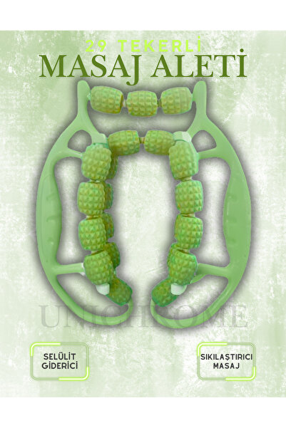 Genel Markalar 29 Tekerli Kas Gevşetici Sıkılaştırıcı Masaj Aleti Ayarlanabilir Lenf Drenaj Bacak Kol Selülit Yeşil