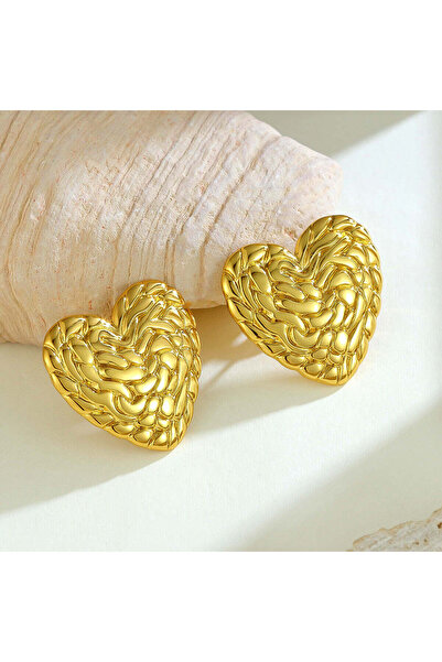 Just Pretty Corner 18 k Gold Plated European Style Heart Shaped Earrings for ...