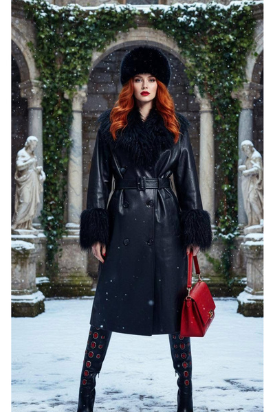 URBANCODE Faux Leather and Fur Trench Coats