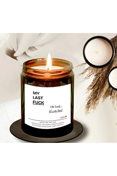 BUNILU Scented candle made of natural wax, in a glass container with a lid, gift with a funny label