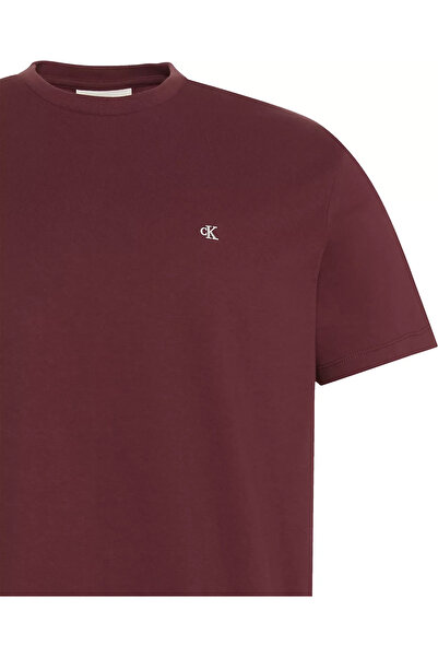 Calvin Klein Men's Short Sleeve Crew Neck Cotton Plain Model Red T-Shirt Lv04Rd254G-5Ff