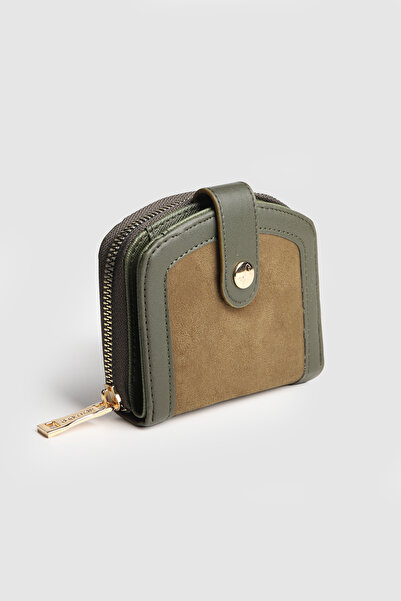 La La'Graccio Paris La'Graccio Paris Women's Laron Suede Design Practical Wallet Khaki Suede