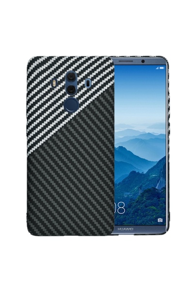 SKYDDAR INNOVATION Case for Huawei Mate 10 Pro, carbon texture, Carbonite FiberShell, sticker set, Gray