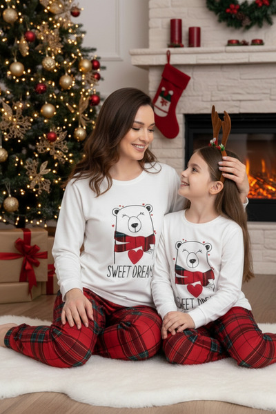ELİTOL Σετ Πιτζάμες Θερμικό Καρό Sweet Dreams Mother-Daughter