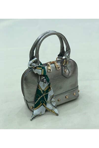 LUX LAZER ÇANTA Gri Fuarlı Desenli Çanta