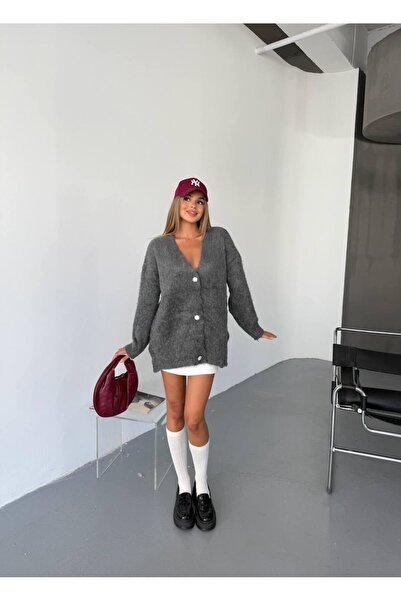 KECHİ WOMAN Raised Long Knitwear Cardigan