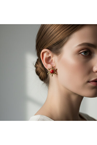 Madame Deco & Takı أقراط فولاذية على شكل الشمس من ماركة Madame Vip Zara - أني...