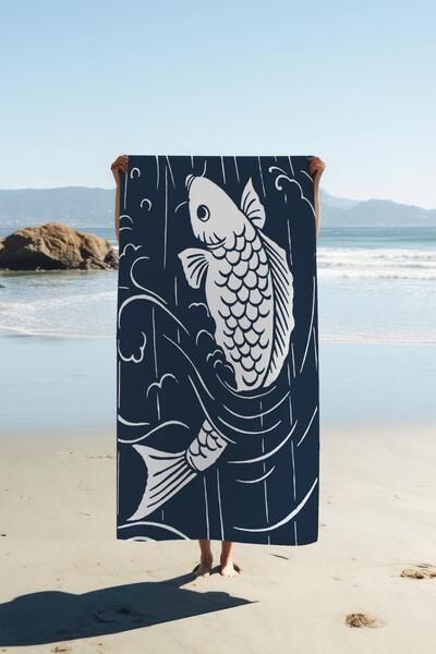 Dolce Mariee Digital Printing Beach Sea Towel Fish Patterned Peshtamal Hvl0229