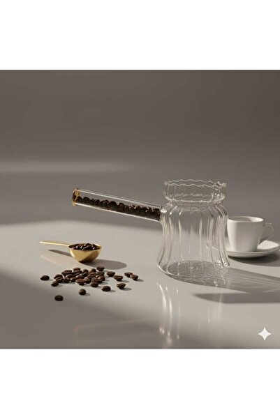 Dz inter life Borsiklat cam ısıya dayanıklı kahve figürlü cezve