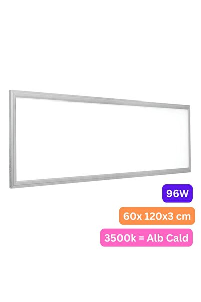 LEDIGANT Panou LED 60x120 cm, 96W, Lumina Calda 3500K, Model , Rama Alba, Ideal pentru Tavan Casetat