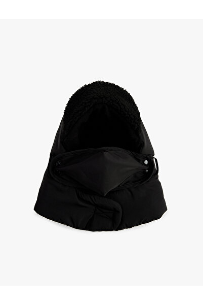 Koton Snap Button Plush Detailed Snow Hat