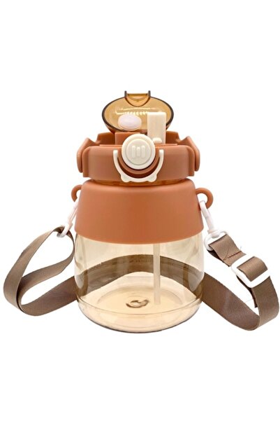 Optim Solution Sticlă pentru copii cu pai de 1 litru, cu autocolante și curea...