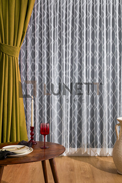 LUNETT HOME Oil Green Color Island Velvet Rare (1X2) Pleated Background Curtain Single Wing V9196