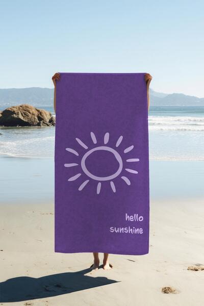 Dolce Mariee Digital Print Beach Sea Towel Hello Sunshine Patterned Peshtamal...