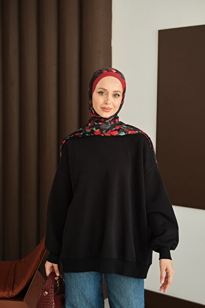 LOCCO Γυναικείο μπλουζάκι με λαιμόκοψη μαύρο