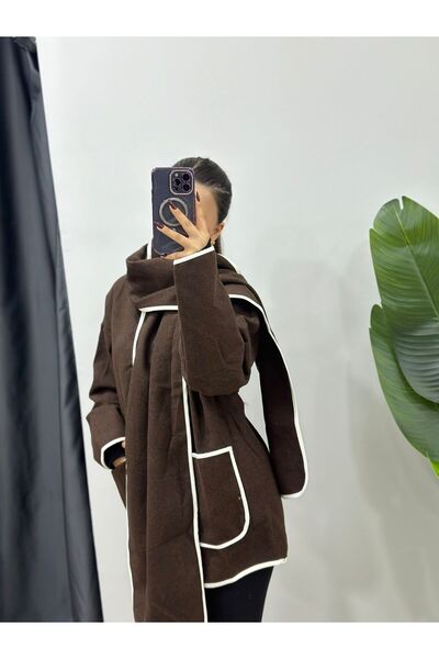 ROOM BUTİK ATKILI KAŞE CEKET DÜĞME DETAYLI