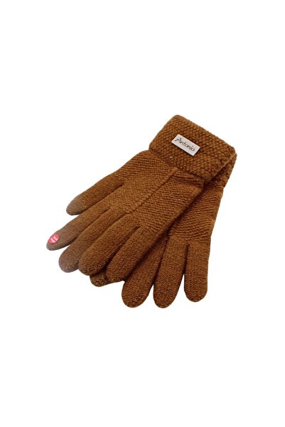 Antonio Women's gloves, Antonio, with touch function, brown color, one size