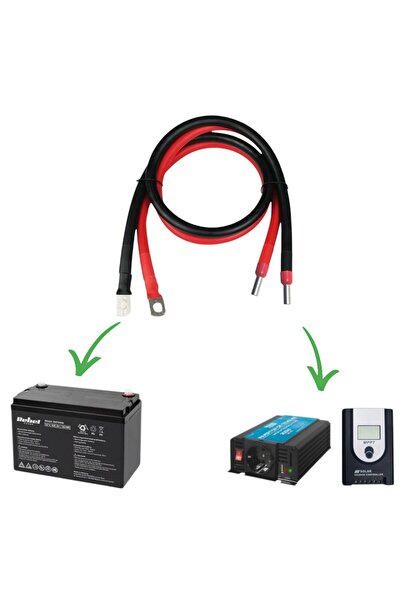 OEM Cablu 10mmp rosu/negru papuc M10 la un capat si PIN la celalalt, lungime -2x1.2 m, strap de putere