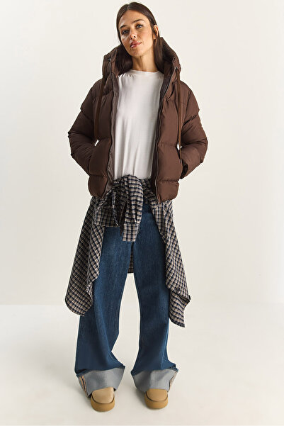 Bianco Lucci Γυναικείο παλτό με κουκούλα