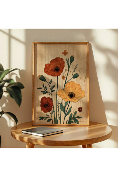 Tuba Decor Tek Parça Ahşap Çerçeveli Oturma Odası Salon Mutfak Tablo