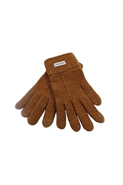 Antonio Women's gloves, Antonio, with touch function, brown color, one size