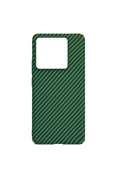 SKYDDAR INNOVATION Θήκη για Xiaomi 14T Pro, υφή άνθρακα, Carbonite FiberShell, σετ αυτοκόλλητων, πράσινο