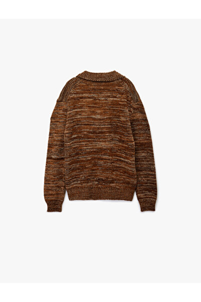 Koton Long Sleeve Polo Neck Button Detailed Knitwear Sweater