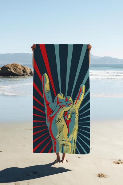 Dolce Mariee Prosop de plajă cu imprimare digitală, cu model retro, HVL0145