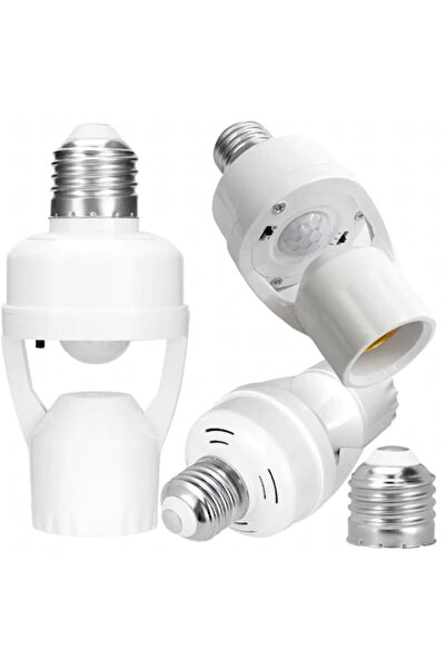 Optim Solution Soclu pentru lampă cu senzor de mișcare la 360°, E27 60W, instalare ușoară, economie de energie, alb