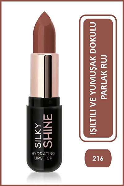 Golden Rose Silky Shine Hydrating Lipstick - 216 Kahverengi - Nemlendirici Ruj