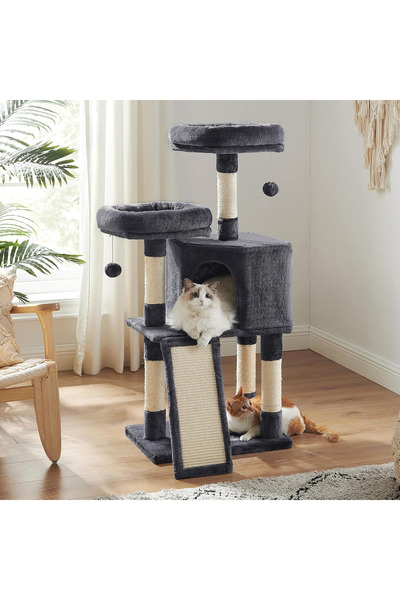 Smart Vibe KATO MX PlushComfort Multi Play Cat Set, XL Scratching Post, Spacious House, Dark