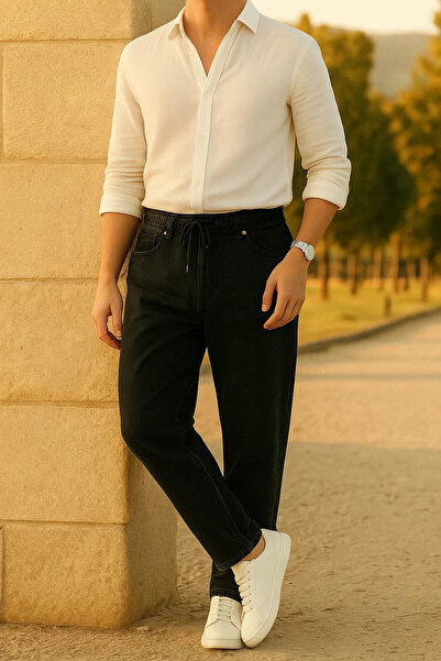 comstar Ανδρικό φαρδύ παντελόνι Jogger Baggy μαύρο