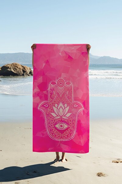 Dolce Mariee Digital Printing Beach Sea Towel Hamsa Lotus Mandala Patterned P...