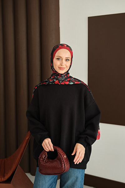 LOCCO Γυναικείο μπλουζάκι με λαιμόκοψη μαύρο